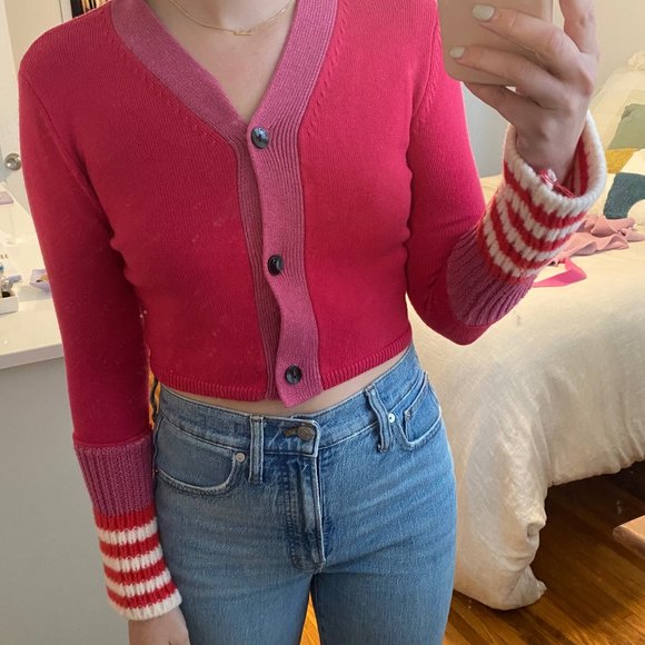 J.ING Pink Cropped Sweater - Picture 1 of 3